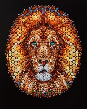 MOSAICO DE PUNTOS DE PINTURA